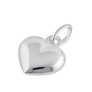Brand new puffy heart sterling silver pendant. No chain included.